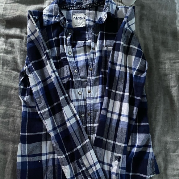 Garage Blue Flannel Shirt | Poshmark
